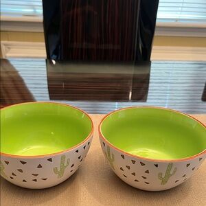 NWOT Cactus Pattern Ceramic Bowls